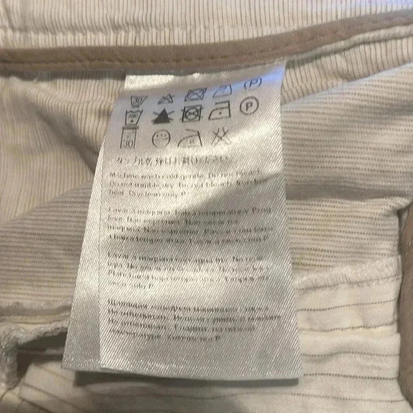 ESCADA cream pinstripe day 2 nite stylish trendy straight leg cropped pants 36 - Picture 4 of 4